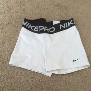 Nike White and Black Athletic Shorts Compression Fit